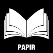 Piktogram Papir 15x15 cm Kontursnitt Hvit