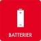 Piktogram Batterier 12x12 cm Selvklebende Rød