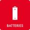 Piktogram Batteries 12x12 cm Selvklebende Rød