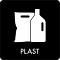 Piktogram Plast 12x12 cm Selvklebende Svart