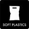 Piktogram Soft plastics 12x12 cm Selvklebende Svart