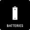 Piktogram Batteries 12x12 cm Selvklebende Svart