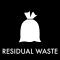 Piktogram Residual waste 12x12 cm Magnetisk Svart