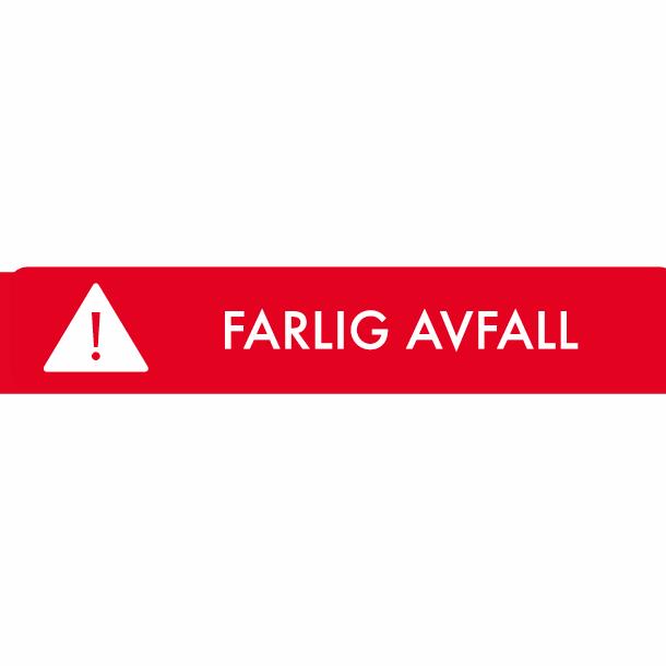 Piktogram Farlig avfall 16x3 cm Magnetisk Rød