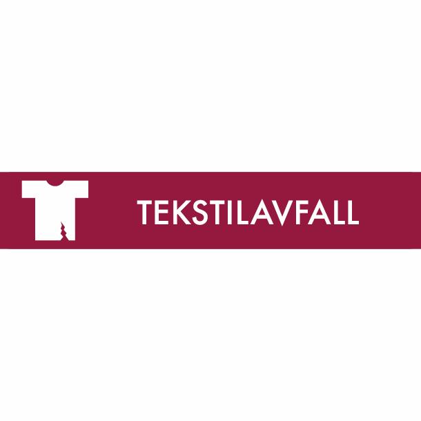 Piktogram Tekstilavfall 16x3 cm Magnetisk Bordeaux