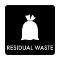 Piktogram Residual waste 10x10 cm Selvklebende Svart