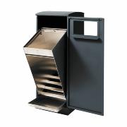 Bica Model 621 Avfallsbeholder 90 liter Lett antrasitt Åpen innkast