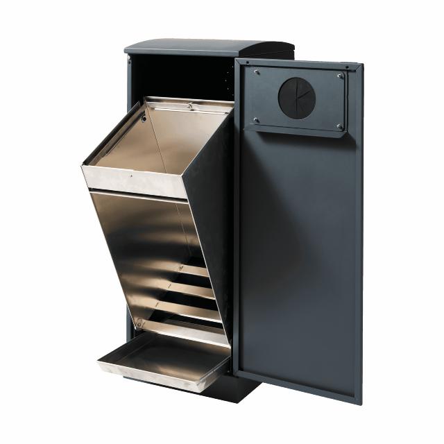 Bica Model 622 Avfallsbeholder 90 liter Lett antrasitt Dobbel flaskeinnkast