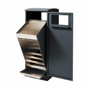 Bica Model 623 Avfallsbeholder 90 liter Lett antrasitt Dobbel åpen innkast