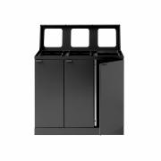 Bica Model 870 Avfallssortering 3x45 liter Åpne innkast Antrasitt