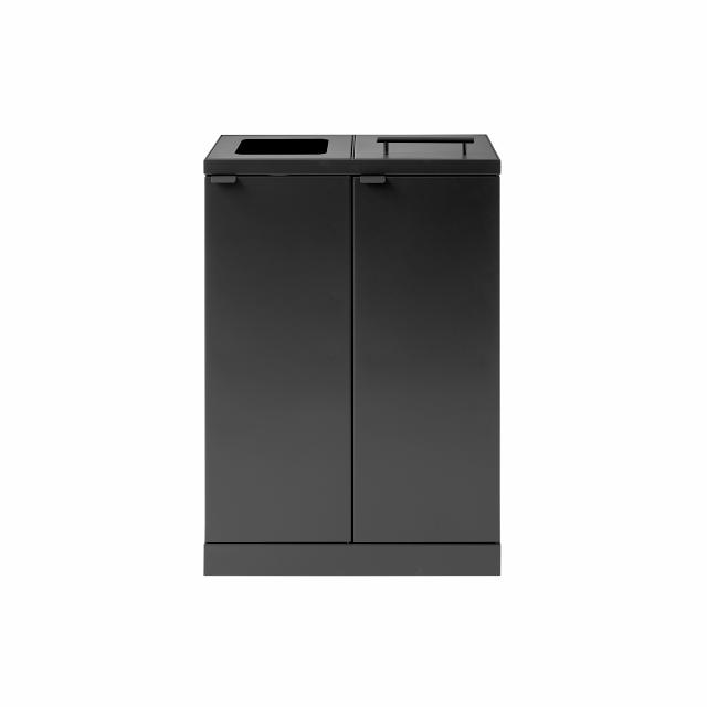 Bica Model 874 Avfallssortering 2x65 liter Løftelokk/åpnet innkast Antrasitt