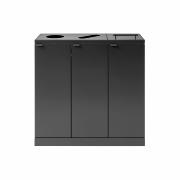 Bica Model 875 Avfallssortering 3x65 liter Løftelokk/formede innkast Antrasitt