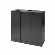 Bica Model 875 Avfallssortering 3x65 liter Løftelokk/formede innkast Antrasitt