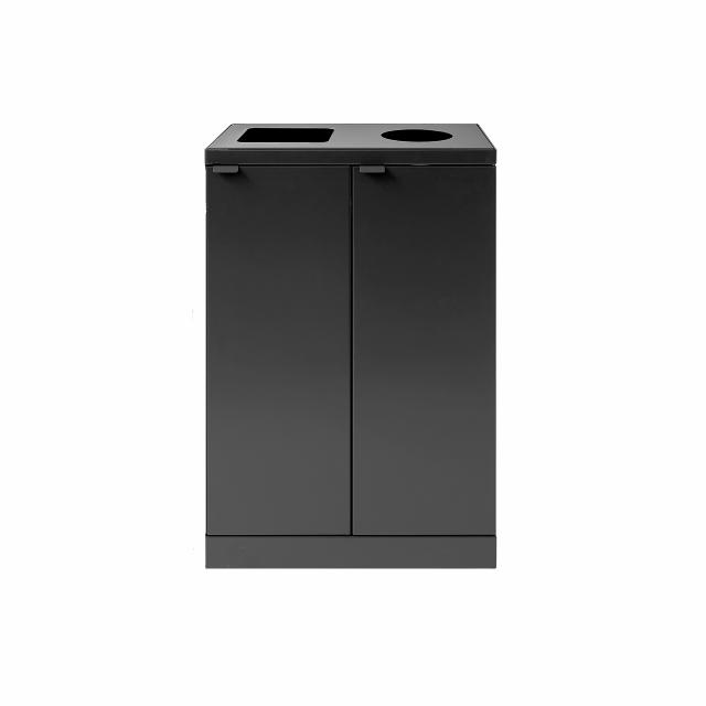 Bica Modell 884 Avfallssortering 2x65 liter Åpen/rund innkast Antrasitt