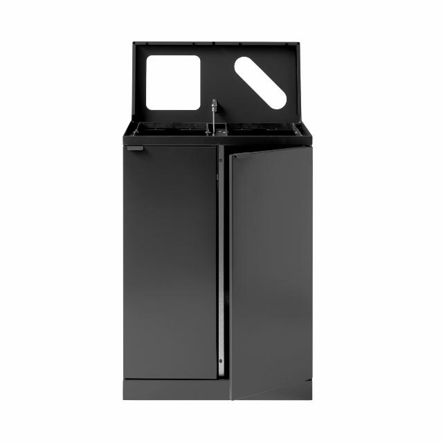Bica Model 888 Avfallssortering 2x65 liter Åpen/papir innkast Antrasitt