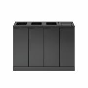 Bica Model 892 Avfallssortering 4x60 liter Løftelokk/åpne innkast Antrasitt