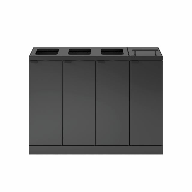 Bica Model 892 Avfallssortering 4x60 liter Løftelokk/åpne innkast Antrasitt