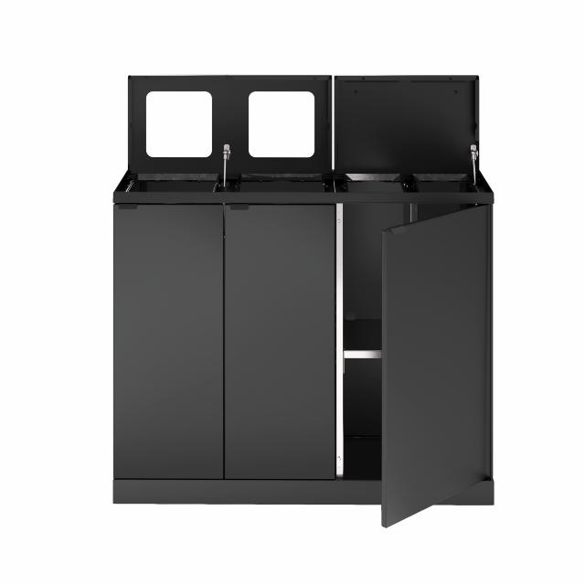 Bica Model 955 Avfallssortering 2x65 + 2x45 liter Med hyller og lokk Antrasitt