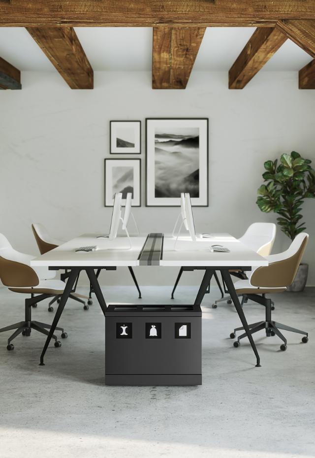 Bica Model 830 Avfallssortering 3x10 liter Åpne innkast Antrasitt