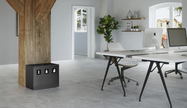 Bica Model 830 Avfallssortering 3x10 liter Åpne innkast Antrasitt