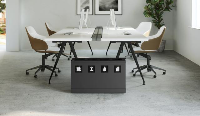 Bica Model 831 Avfallssortering 4x10 liter Åpne innkast Antrasitt