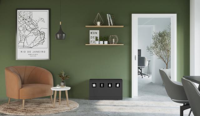 Bica Model 831 Avfallssortering 4x10 liter Åpne innkast Antrasitt