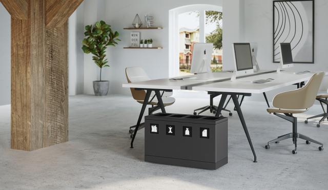 Bica Model 831 Avfallssortering 4x10 liter Åpne innkast Antrasitt