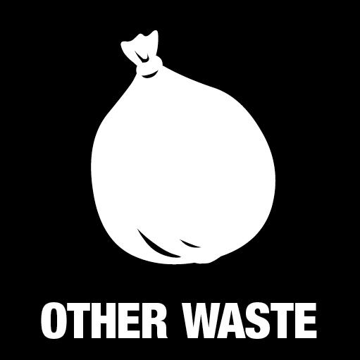 Piktogram Other waste 15x15 cm Kontursnitt Hvit