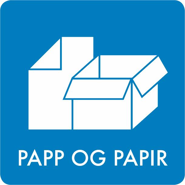 Piktogram Papp og papir 12x12 cm Selvklebende Blå