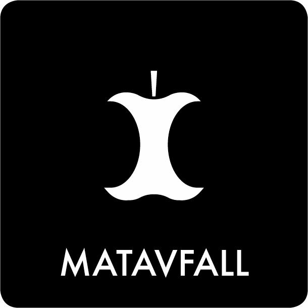 Piktogram Matavfall 12x12 cm Selvklebende Svart