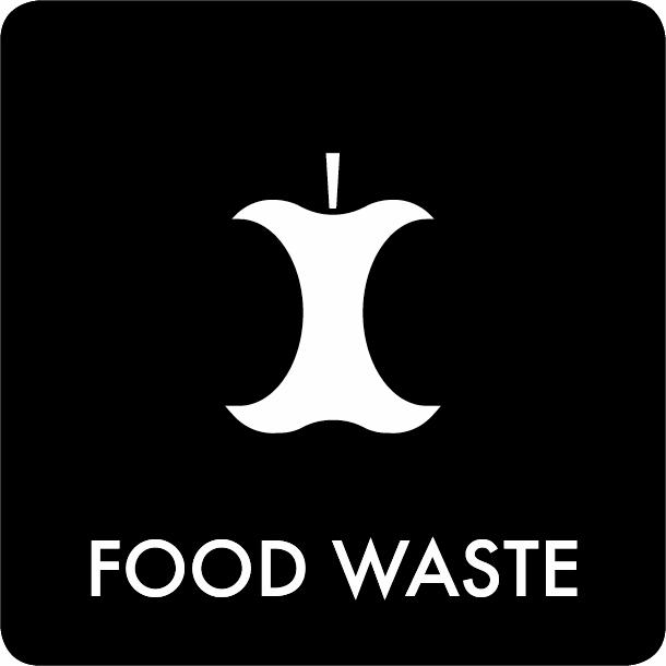 Piktogram Food waste 12x12 cm Selvklebende Svart