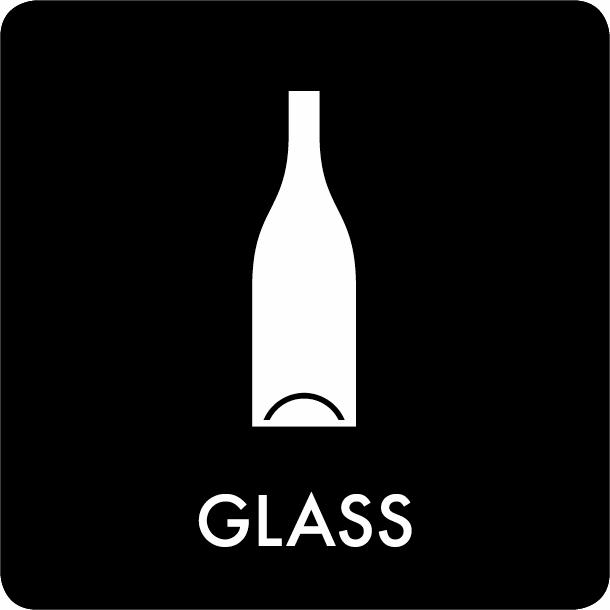 Piktogram Glass 12x12 cm Selvklebende Svart