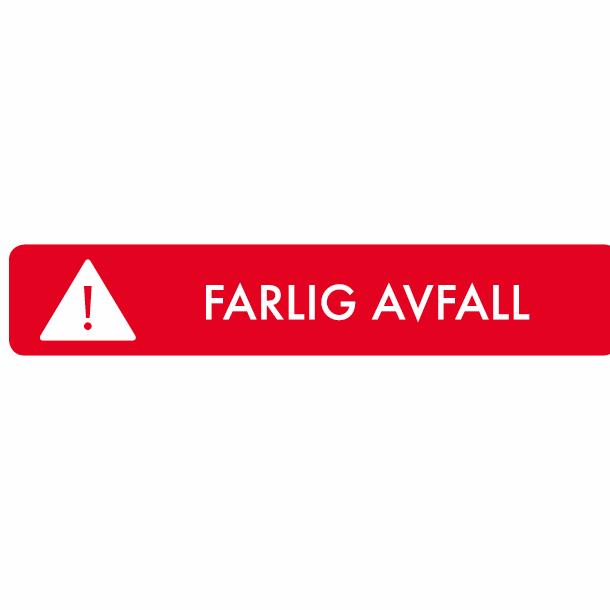 Piktogram Farlig avfall 16x3 cm Selvklebende Rød