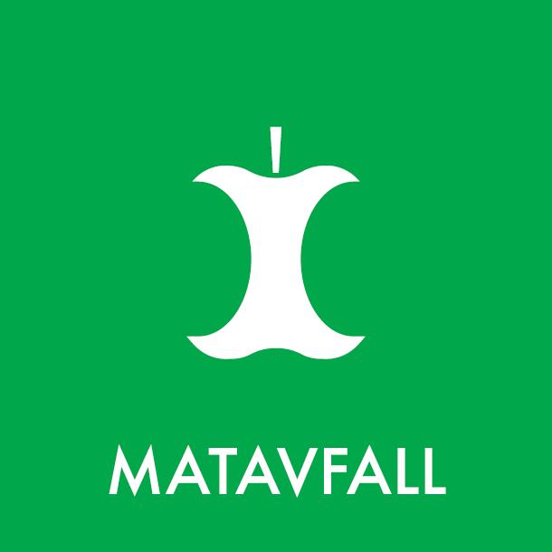 Piktogram Matavfall 12x12 cm Magnetisk Grønn