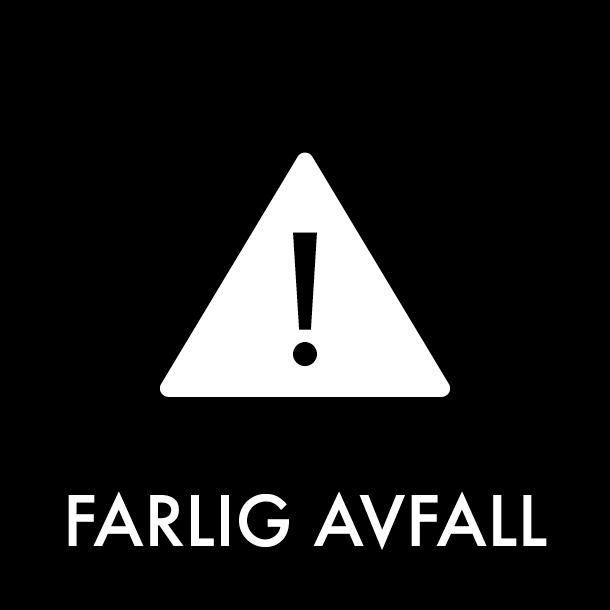 Piktogram Farlig avfall 12x12 cm Magnetisk Svart