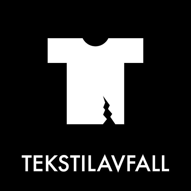 Piktogram Tekstilavfall 12x12 cm Magnetisk Svart