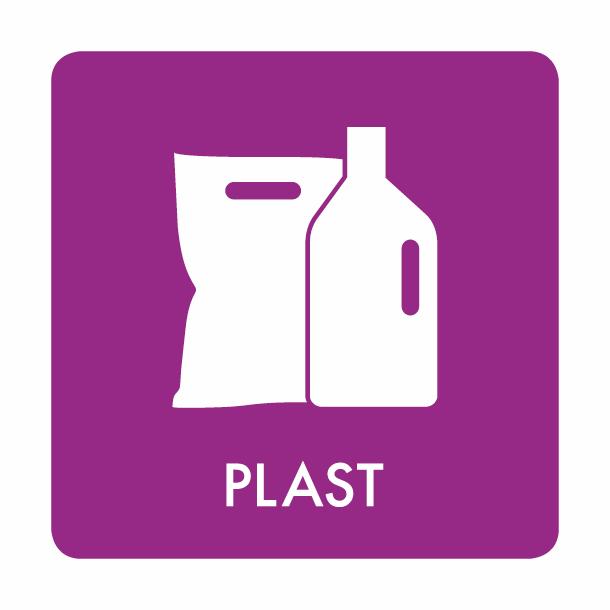 Piktogram Plast 10x10 cm Selvklebende Lilla