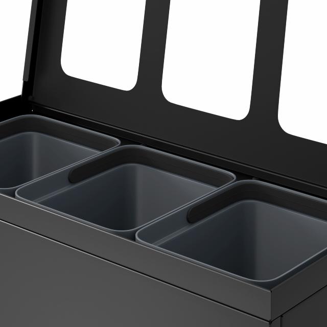 Bica Model 830 Avfallssortering 3x10 liter Åpne innkast Antrasitt