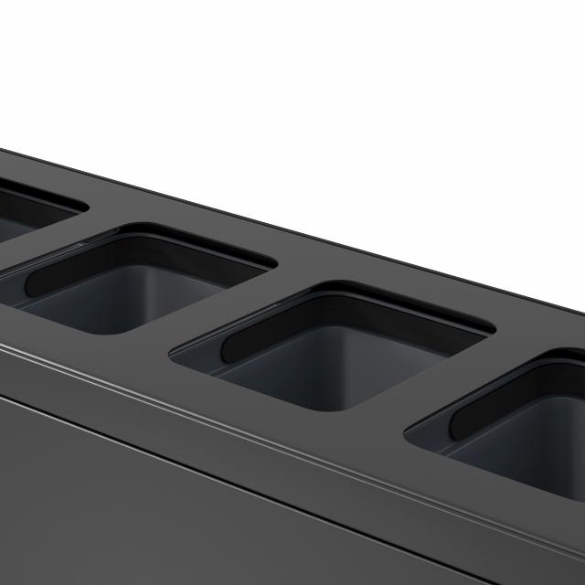 Bica Model 831 Avfallssortering 4x10 liter Åpne innkast Antrasitt