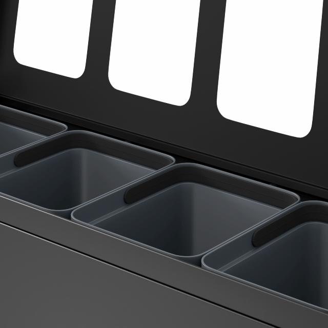 Bica Model 831 Avfallssortering 4x10 liter Åpne innkast Antrasitt