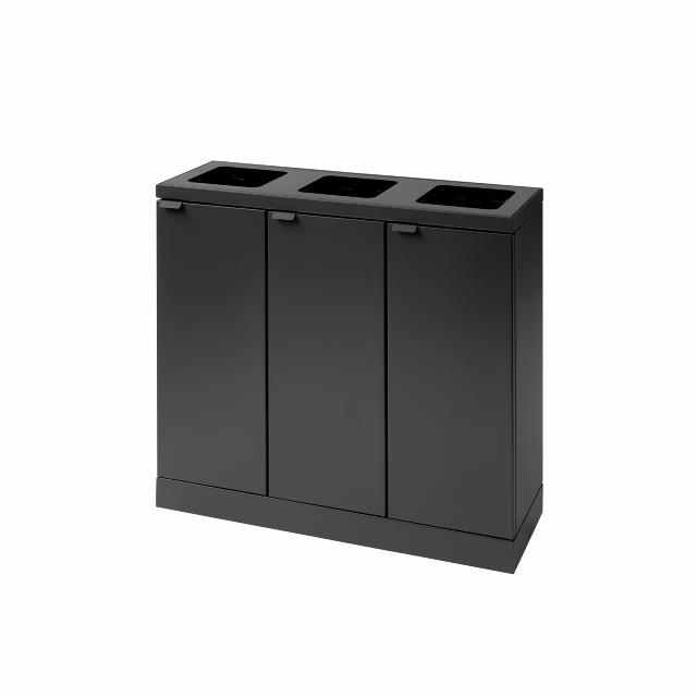 Bica Model 870 Avfallssortering 3x45 liter Åpne innkast Antrasitt