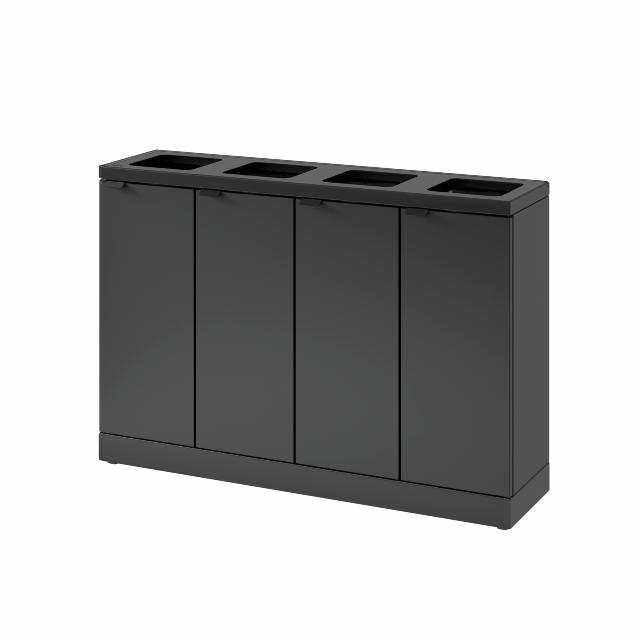 Bica Model 878 Avfallssortering 4x45 liter Åpne innkast Antrasitt