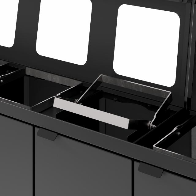 Bica Model 883 Avfallssortering 4x45 liter Løftelokk/åpne innkast Antrasitt