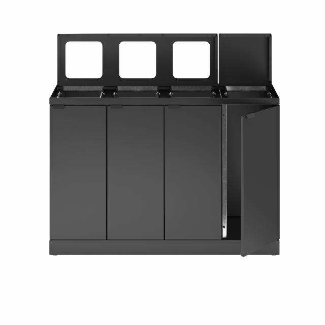 Bica Model 883 Avfallssortering 4x45 liter Løftelokk/åpne innkast Antrasitt