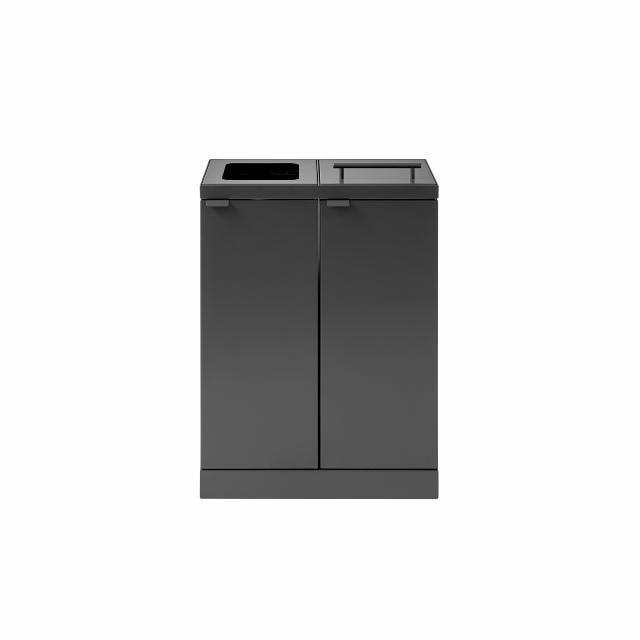 Bica Model 886 Avfallssortering 2x45 liter Løftelokk/åpne innkast Antrasitt