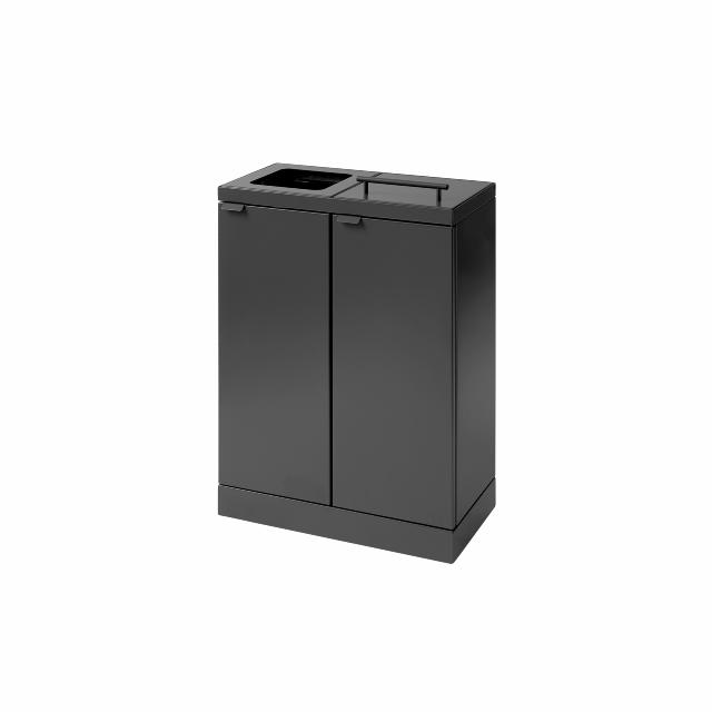 Bica Model 886 Avfallssortering 2x45 liter Løftelokk/åpne innkast Antrasitt