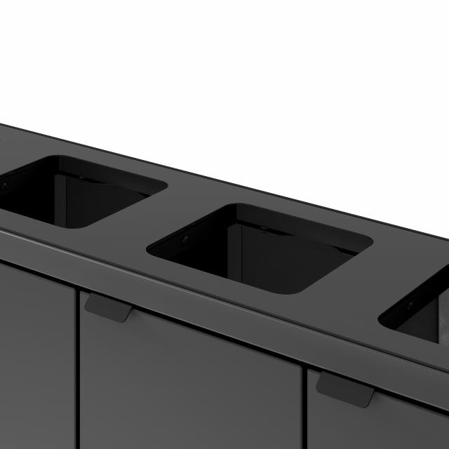 Bica Model 891 Avfallssortering 4x60 liter Åpne innkast Antrasitt