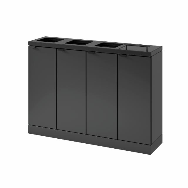 Bica Model 892 Avfallssortering 4x60 liter Løftelokk/åpne innkast Antrasitt