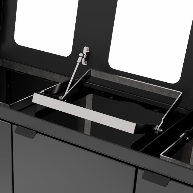 Bica Model 892 Avfallssortering 4x60 liter Løftelokk/åpne innkast Antrasitt