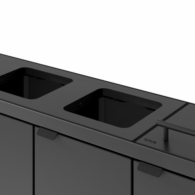 Bica Model 892 Avfallssortering 4x60 liter Løftelokk/åpne innkast Antrasitt